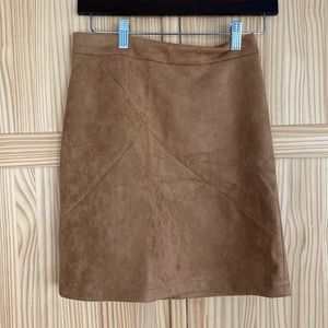 Tan faux suede skirt
